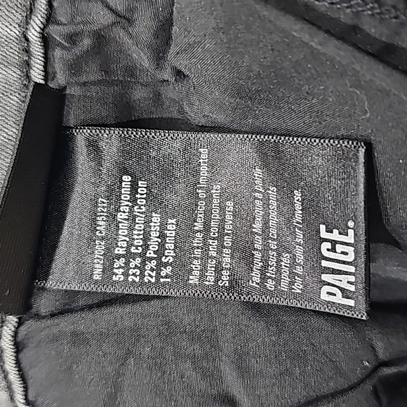 Paige Mens Lennox Straight Leg Ripped Acid Wash Grey Jeans Sz 38 - Picture 11 of 14